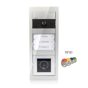 Comelit video portafon vanjska jedinica s 3 tipke i RFID čitačem, srebrna